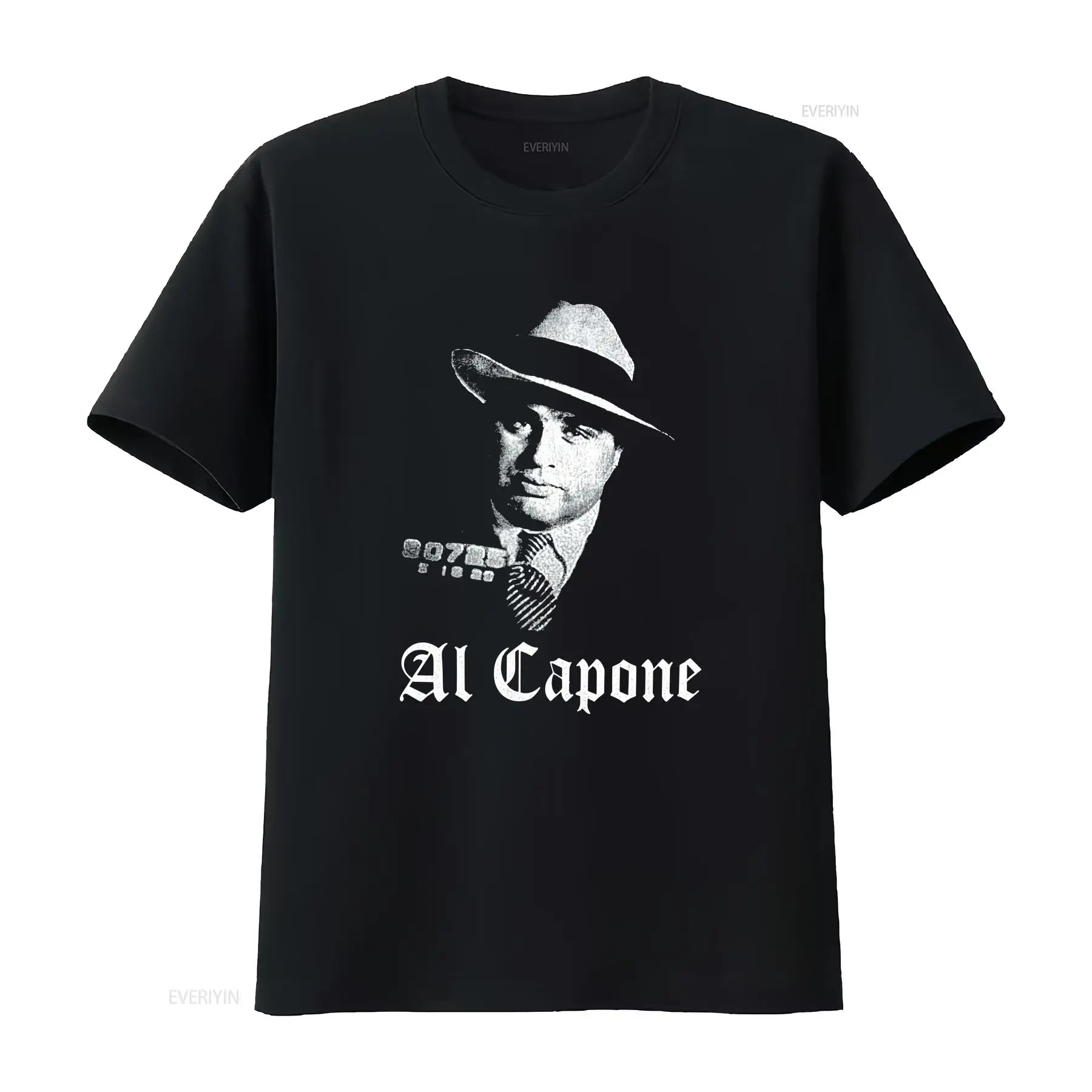 Mens Fashion In The 2000S - Camiseta Masculina Preta de Algodão Gola