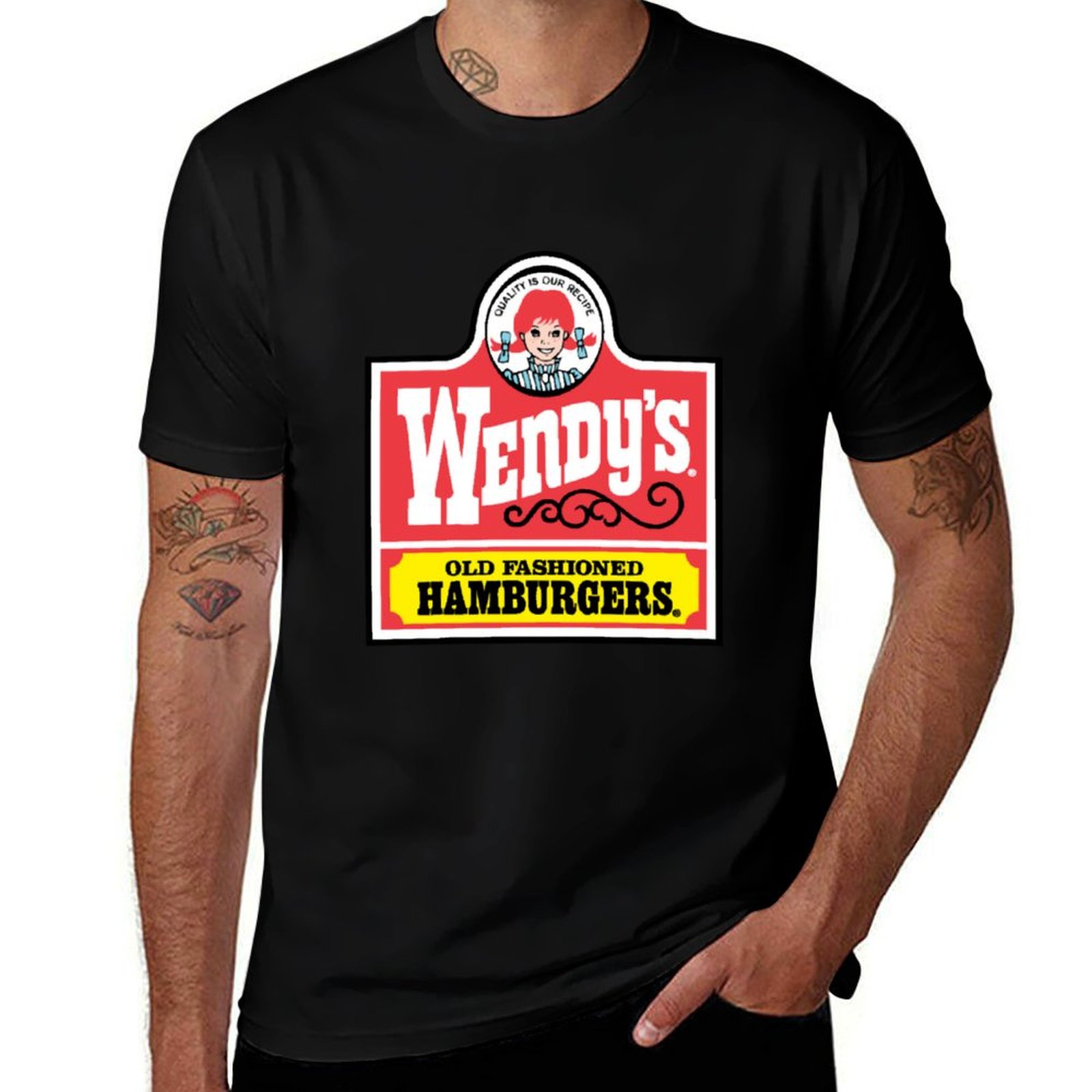Men'S Fashion Hamburg - Camiseta Wendy's com estampa de hambúrgueres