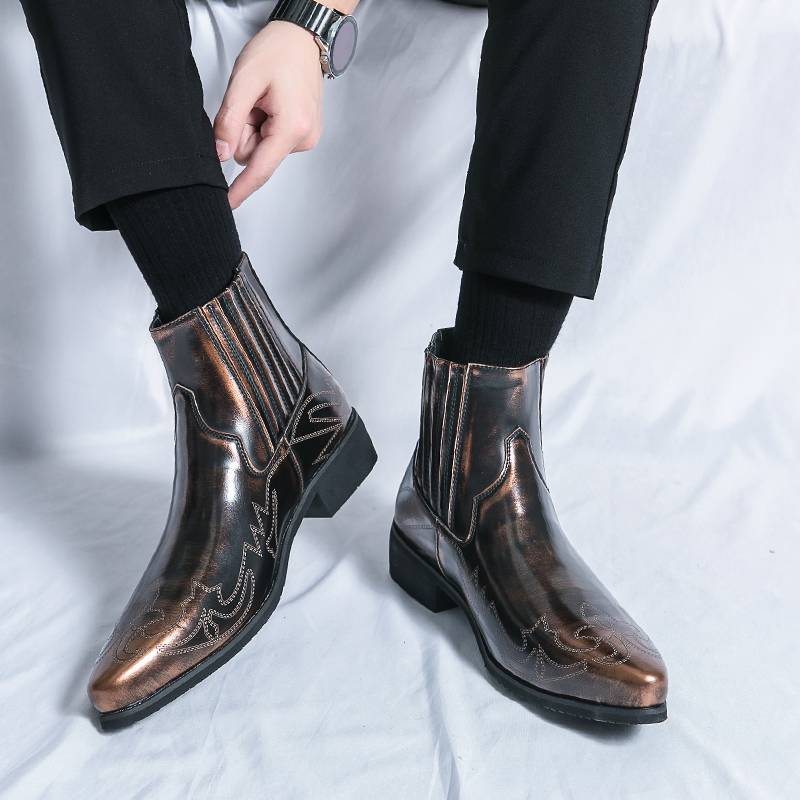 Men Fashion Hair Style - Botas Chelsea masculinas de cano alto