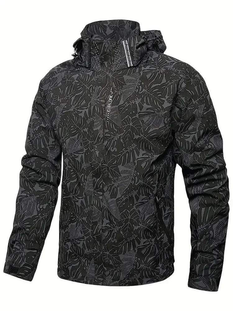 Windbreaker Men Zip - Jaqueta masculina casual à prova d'água,