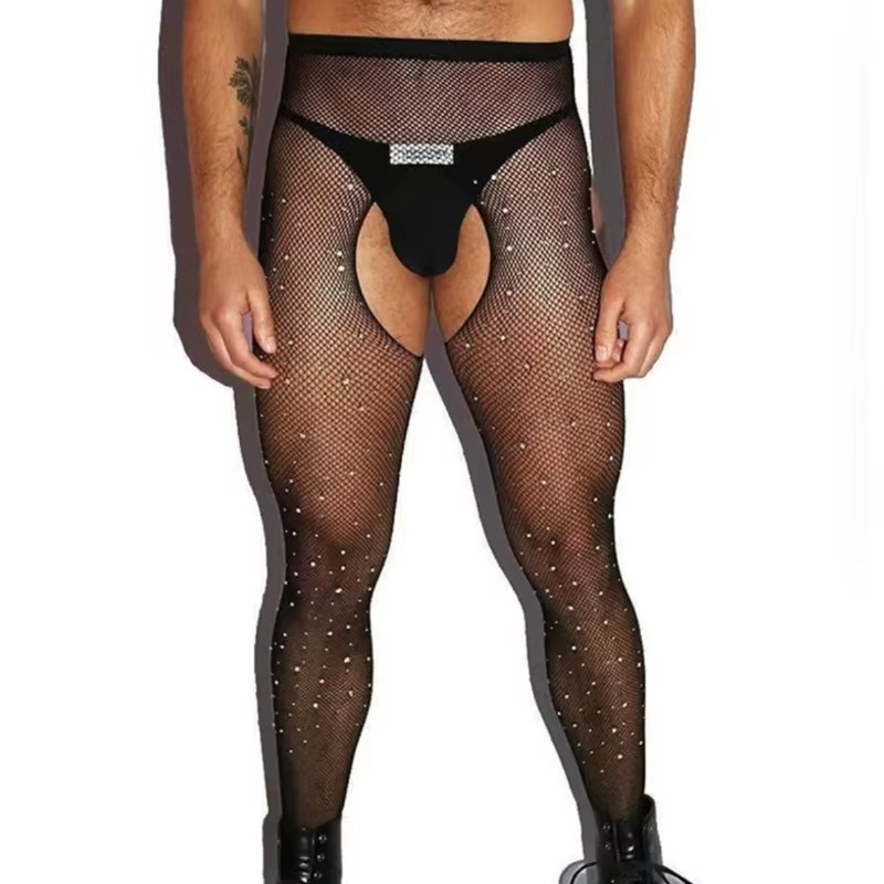 Men Fashion Rave - Meias Masculinas de Rede com Abertura