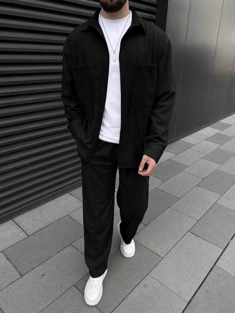 Men'S Fashion Looks - Conjunto Masculino de Corduroy em Duas