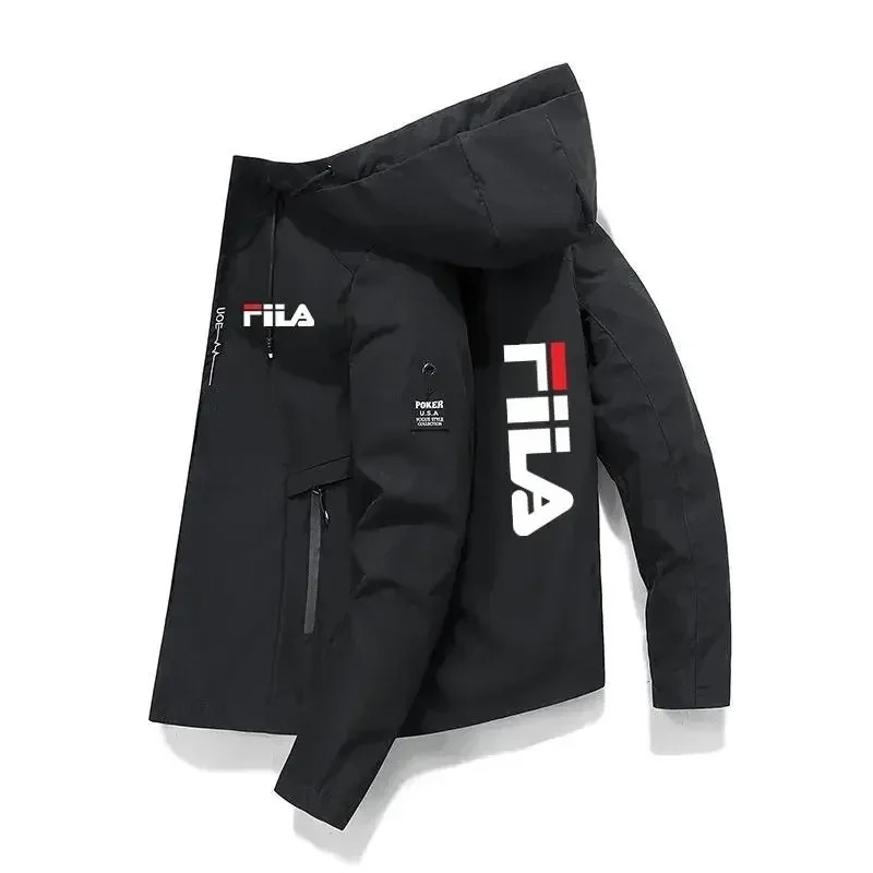 Windbreaker Men Zip - Jaqueta Corta-Vento Masculina com Capuz, Estampada,