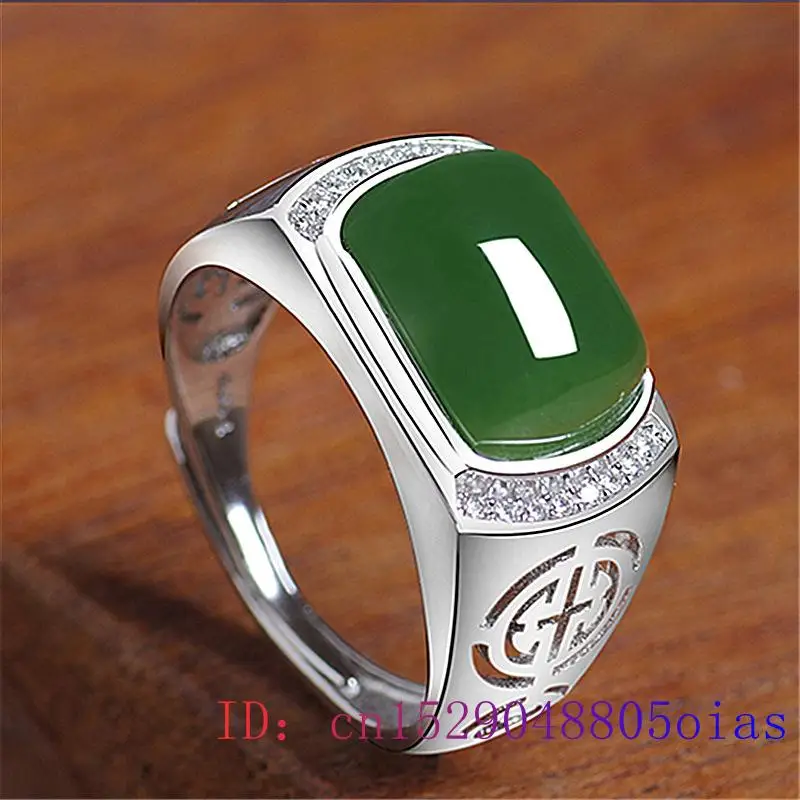 Anel de jade verde presentes m - Men'S Fashion Rings avaliação e preço