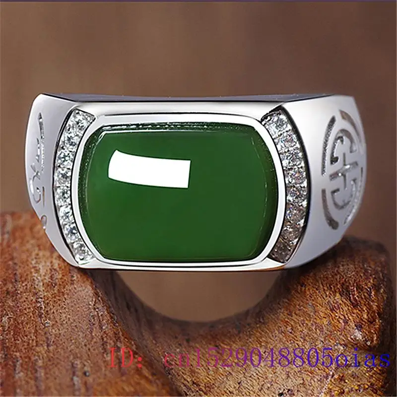 Anel de jade verde presentes m - Men'S Fashion Rings avaliação e preço