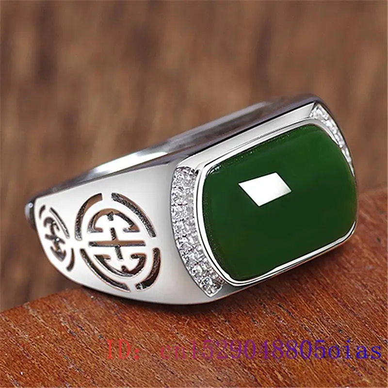 Anel de jade verde presentes m - Men'S Fashion Rings avaliação e preço