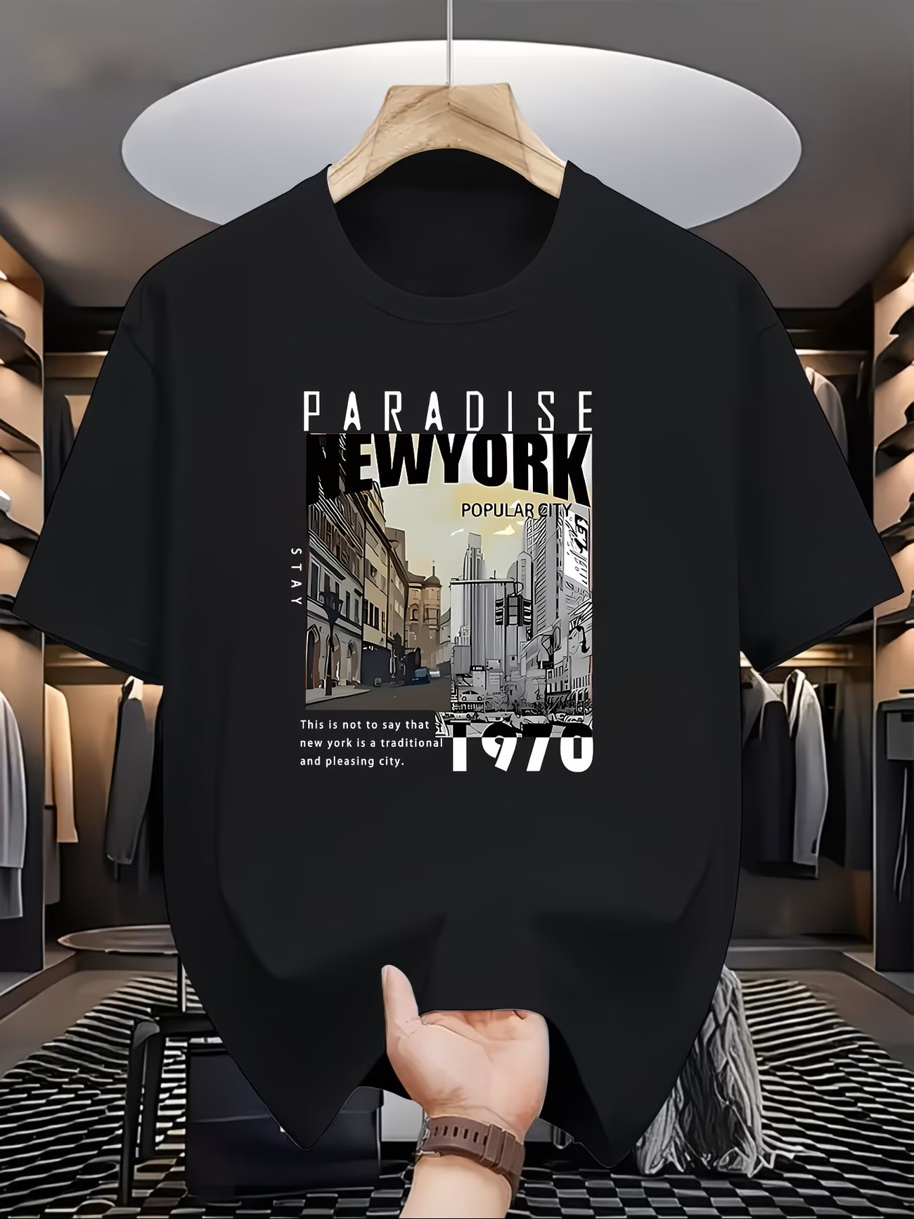 Camiseta masculina casual com  - York Men'S Fashion avaliação e preço