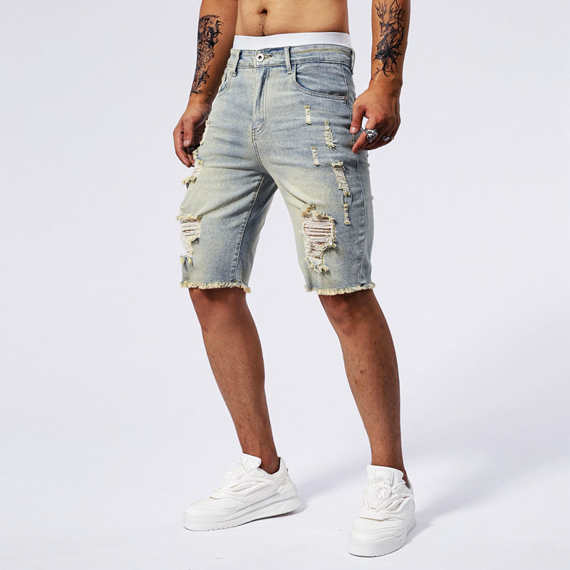 2025 verão novos homens rasgad - Mens Fashion Summer 2025 avaliação e preço