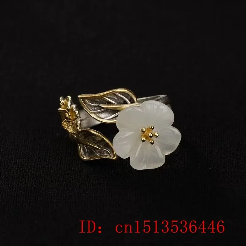 925 prata branco hetian jade f - Men'S Fashion Rings avaliação e preço