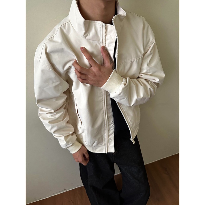 Jaqueta bomber masculina com g - Windbreaker Men Zip avaliação e preço