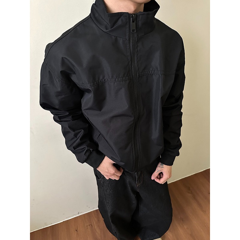 Jaqueta bomber masculina com g - Windbreaker Men Zip avaliação e preço