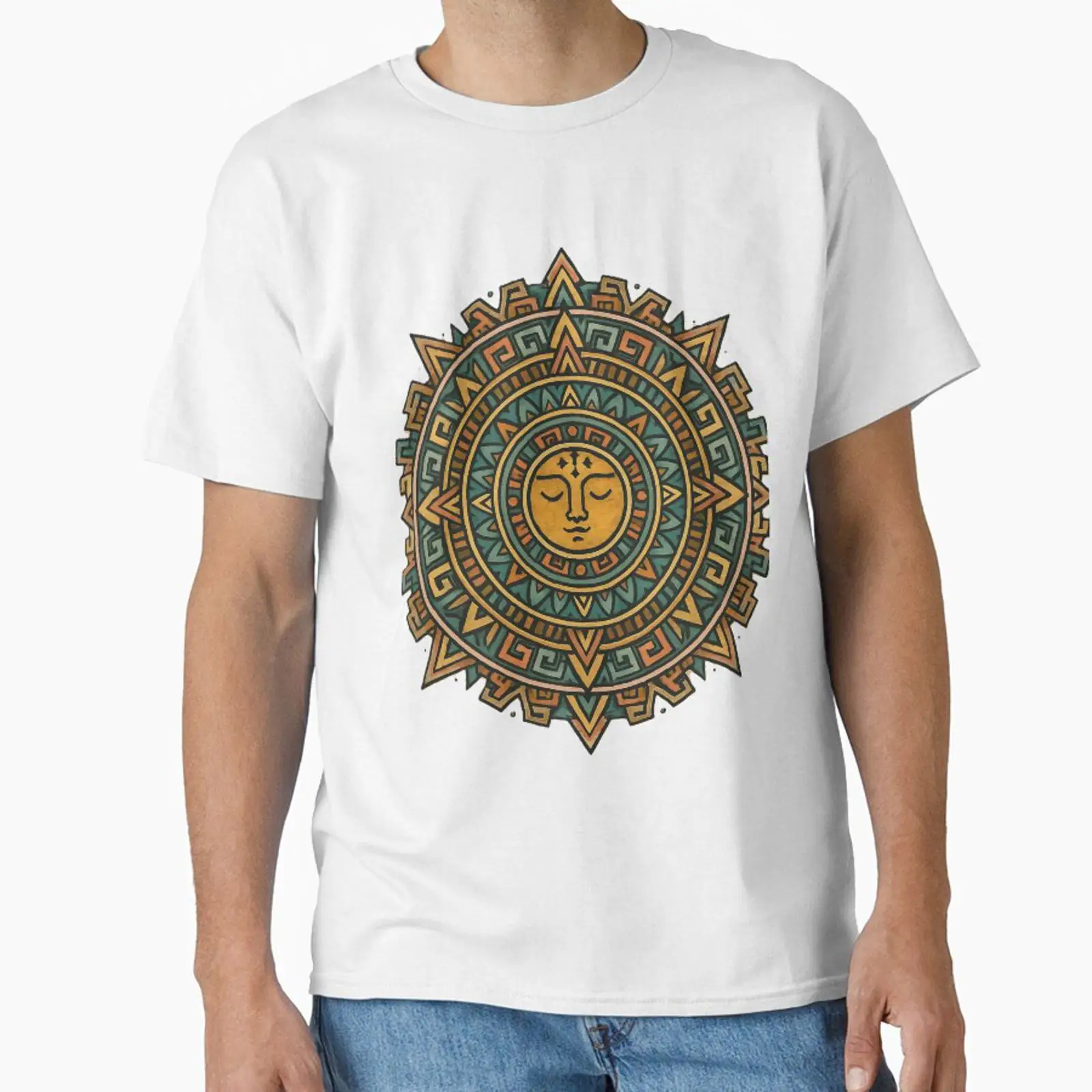 Aztec Sun Mandala, desenhado e - Men'S Fashion Uk avaliação e preço