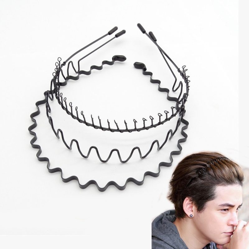 Moda preto metal ondulado espo - Men Fashion Hair Style avaliação e preço