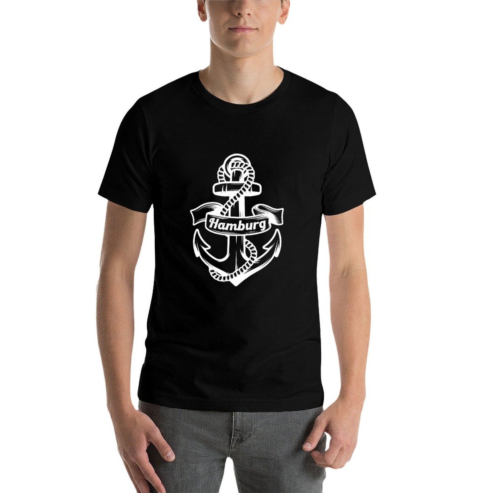 Camiseta Casual de Manga Curta - Men'S Fashion Hamburg avaliação e preço
