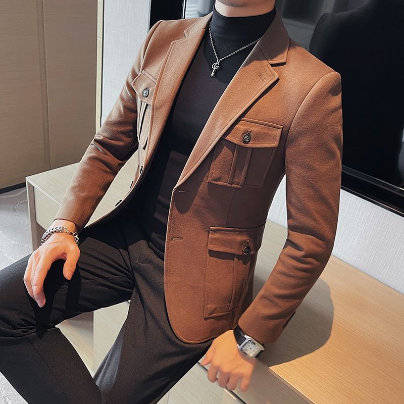 Moda luz de luxo novo tweed te - Men'S Fashion Light Jacket avaliação e preço